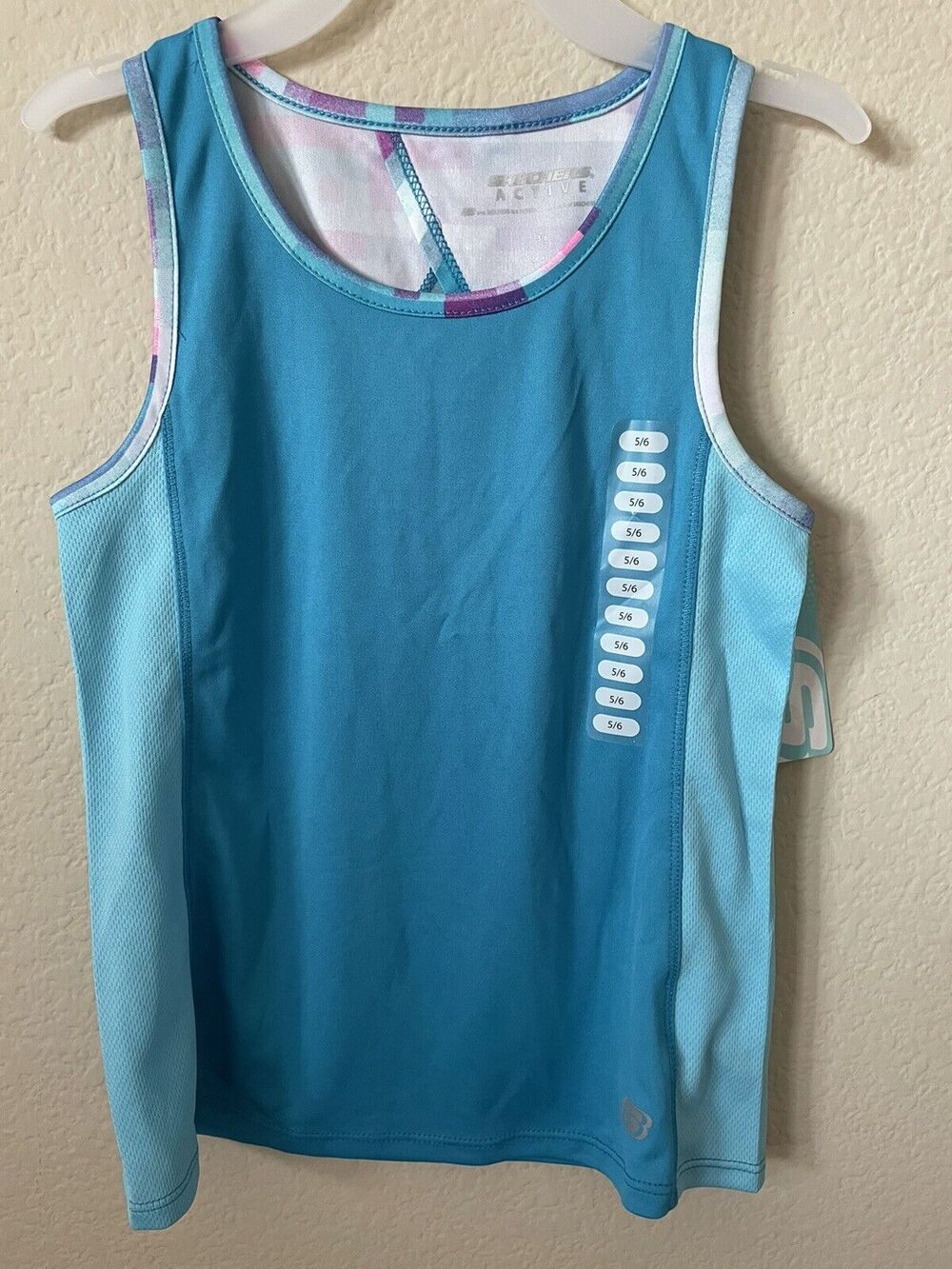 Skechers Active Turquoise Tide Blue Purple Pink Girls' Sleeveless Top Size 5/6